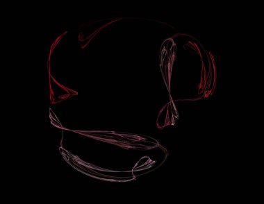 Siyah Renk Üzerine Bir Dijital Fraktal Resmi