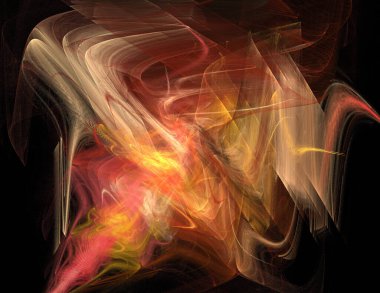 Siyah Renk Üzerine Bir Dijital Fraktal Resmi