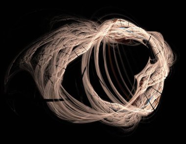 Siyah Renk Üzerine Bir Dijital Fraktal Resmi