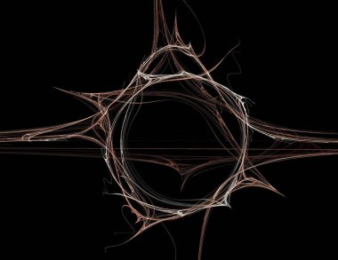 Siyah Renk Üzerine Bir Dijital Fraktal Resmi