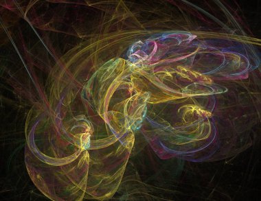 Siyah Renk Üzerine Bir Dijital Fraktal Resmi