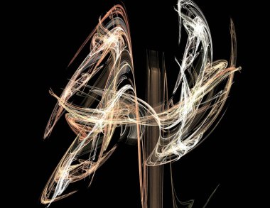 Siyah Renk Üzerine Bir Dijital Fraktal Resmi