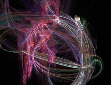 Siyah Renk Üzerine Bir Dijital Fraktal Resmi