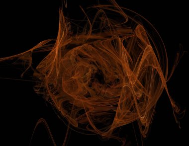 Siyah Renk Üzerine Bir Dijital Fraktal Resmi