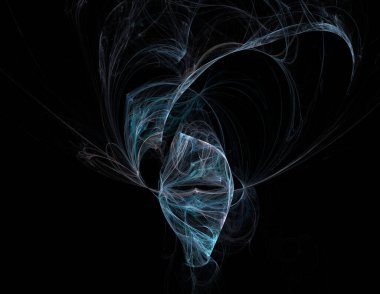 Siyah Renk Üzerine Bir Dijital Fraktal Resmi