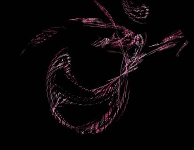 Siyah Renk Üzerine Bir Dijital Fraktal Resmi