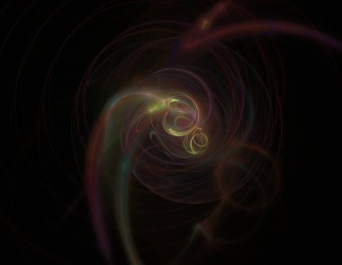 Siyah Renk Üzerine Bir Dijital Fraktal Resmi