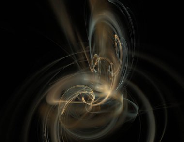 Siyah Renk Üzerine Bir Dijital Fraktal Resmi