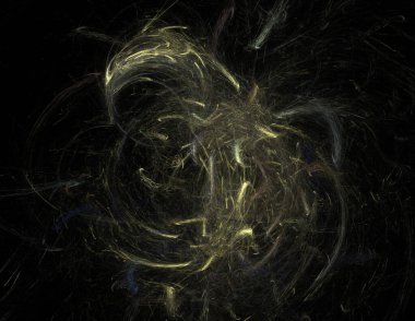 Siyah Renk Üzerine Bir Dijital Fraktal Resmi