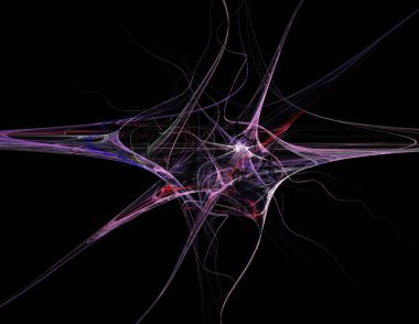 Siyah Renk Üzerine Bir Dijital Fraktal Resmi