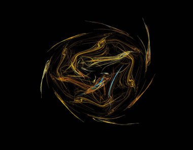 Siyah Renk Üzerine Bir Dijital Fraktal Resmi