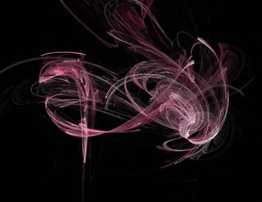 Siyah Renk Üzerine Bir Dijital Fraktal Resmi