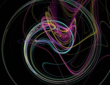 Siyah Renk Üzerine Bir Dijital Fraktal Resmi