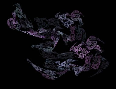 Siyah Renk Üzerine Bir Dijital Fraktal Resmi