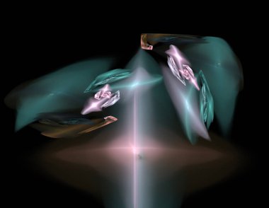 Siyah Renk Üzerine Bir Dijital Fraktal Resmi