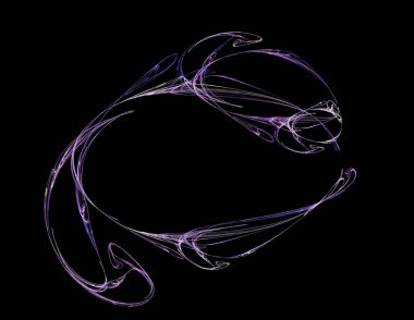 Siyah Renk Üzerine Bir Dijital Fraktal Resmi