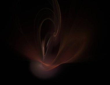 Siyah Renk Üzerine Bir Dijital Fraktal Resmi