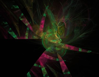 Siyah Renk Üzerine Bir Dijital Fraktal Resmi