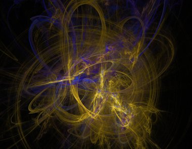 Siyah Renk Üzerine Bir Dijital Fraktal Resmi