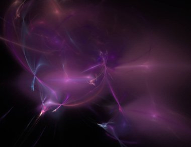 Siyah Renk Üzerine Bir Dijital Fraktal Resmi