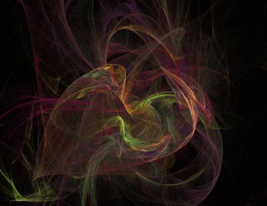 Siyah Renk Üzerine Bir Dijital Fraktal Resmi