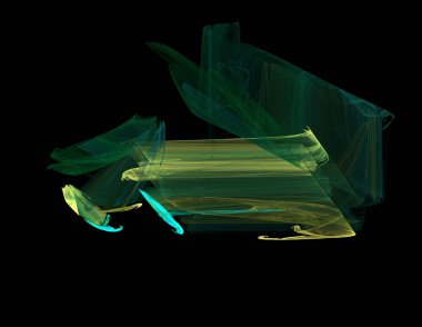 Siyah Renk Üzerine Bir Dijital Fraktal Resmi