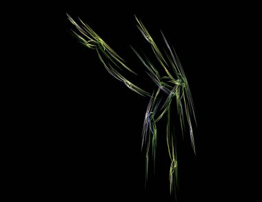 Siyah Renk Üzerine Bir Dijital Fraktal Resmi