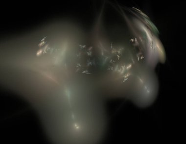 Siyah Renk Üzerine Bir Dijital Fraktal Resmi