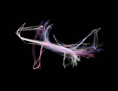 Siyah Renk Üzerine Bir Dijital Fraktal Resmi