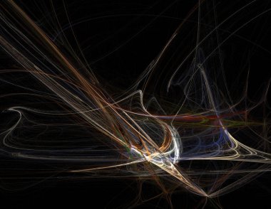 Siyah Renk Üzerine Bir Dijital Fraktal Resmi