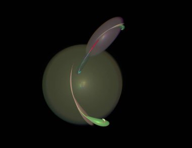 Siyah Renk Üzerine Bir Dijital Fraktal Resmi