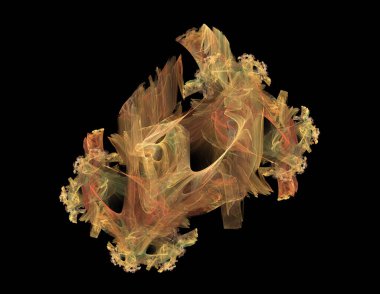 Siyah Renk Üzerine Bir Dijital Fraktal Resmi