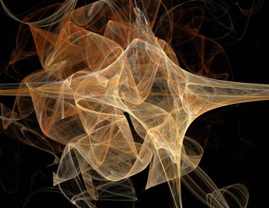 Siyah Renk Üzerine Bir Dijital Fraktal Resmi