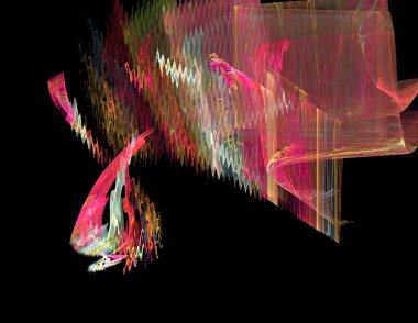 Siyah Renk Üzerine Bir Dijital Fraktal Resmi