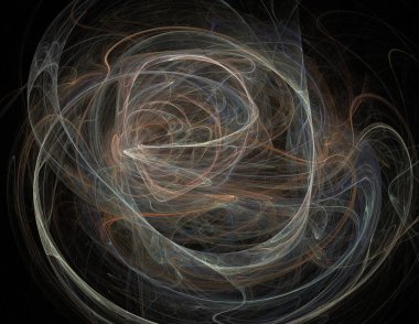 Siyah Renk Üzerine Bir Dijital Fraktal Resmi