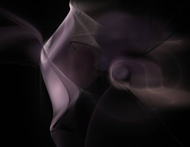 Siyah Renk Üzerine Bir Dijital Fraktal Resmi