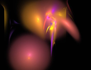 Siyah Renk Üzerine Bir Dijital Fraktal Resmi