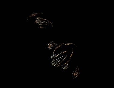 Siyah Renk Üzerine Bir Dijital Fraktal Resmi