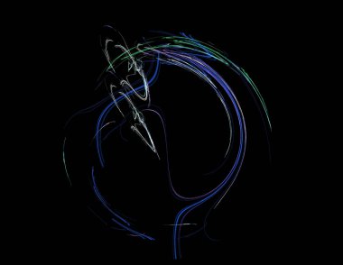 Siyah Renk Üzerine Bir Dijital Fraktal Resmi