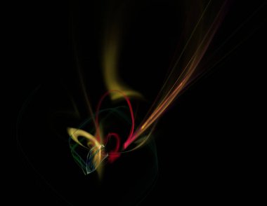 Siyah Renk Üzerine Bir Dijital Fraktal Resmi