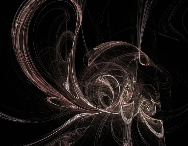 Image One Digital Fractal Black Color — Stock Photo, Image