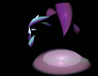 Siyah Renk Üzerine Bir Dijital Fraktal Resmi