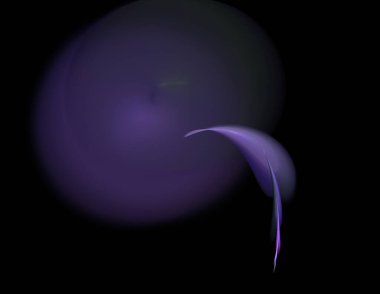 Siyah Renk Üzerine Bir Dijital Fraktal Resmi