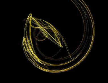 Siyah Renk Üzerine Bir Dijital Fraktal Resmi