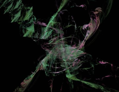 Siyah Renk Üzerine Bir Dijital Fraktal Resmi