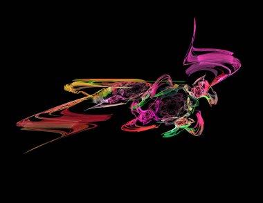 Siyah Renk Üzerine Bir Dijital Fraktal Resmi