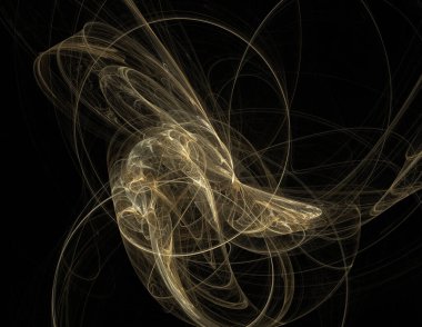 Siyah Renk Üzerine Bir Dijital Fraktal Resmi