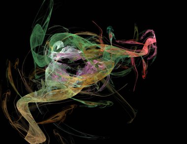 Siyah Renk Üzerine Bir Dijital Fraktal Resmi