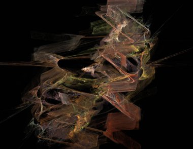 Siyah Renk Üzerine Bir Dijital Fraktal Resmi