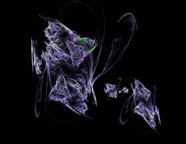 Siyah Renk Üzerine Bir Dijital Fraktal Resmi